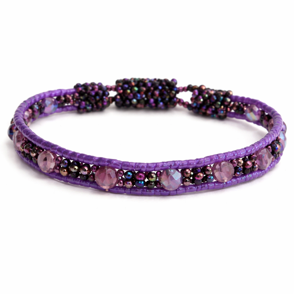 Beaded Bracelet Magnetic Clasp Boho Seed Bead Bracelet Fair Trade - Guatemala