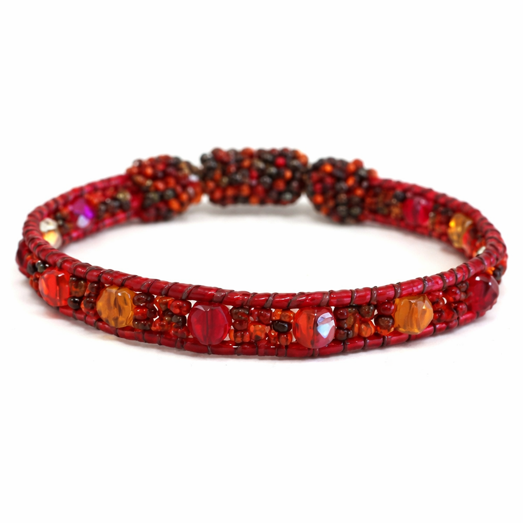 Beaded Bracelet Magnetic Clasp Boho Seed Bead Bracelet Fair Trade - Guatemala