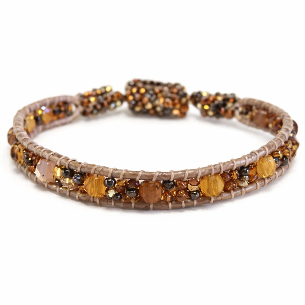 Beaded Bracelet Magnetic Clasp Boho Seed Bead Bracelet Fair Trade - Guatemala