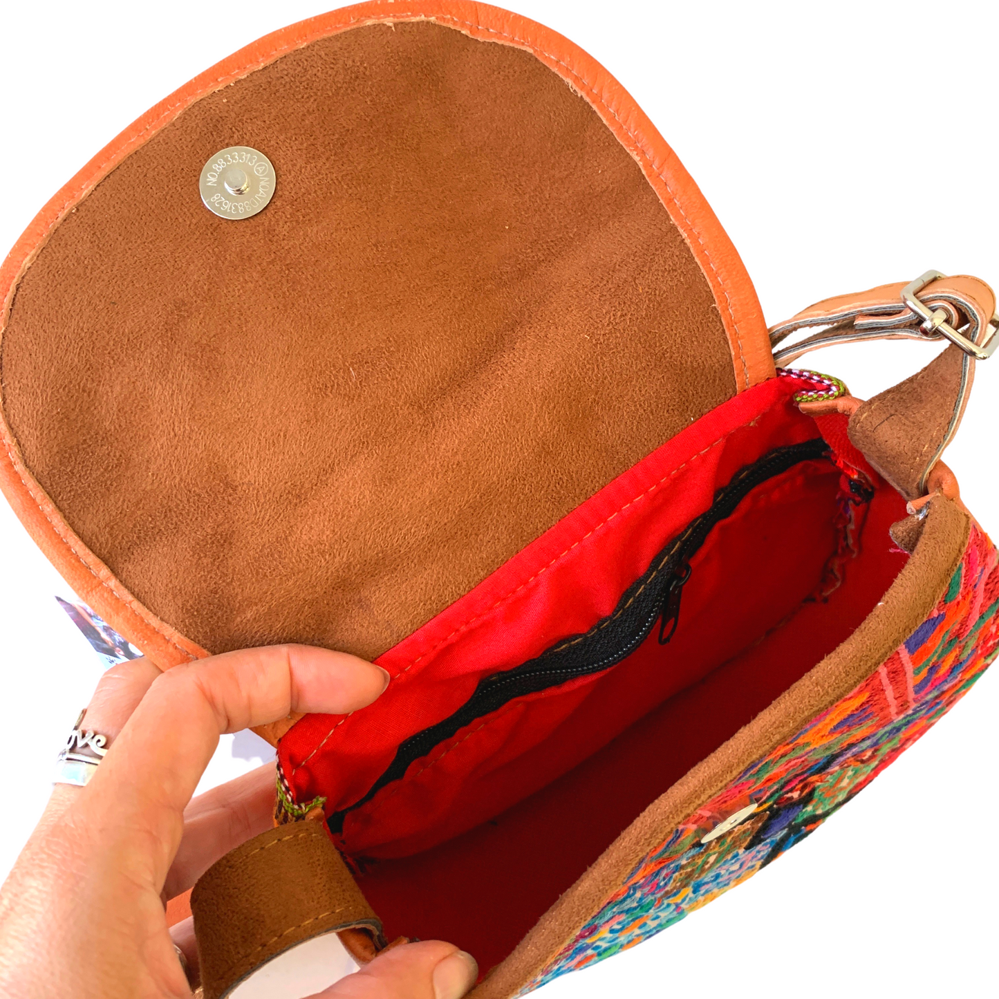 Camila Leather Huipil Crossover Purse - Guatemala