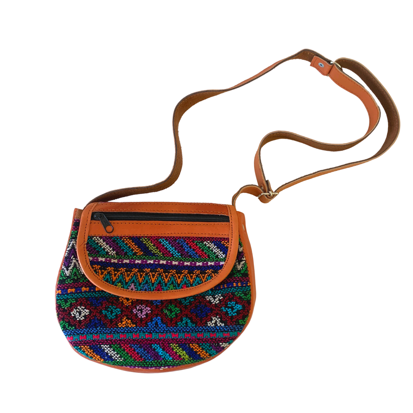 Camila Leather Huipil Crossover Purse - Guatemala