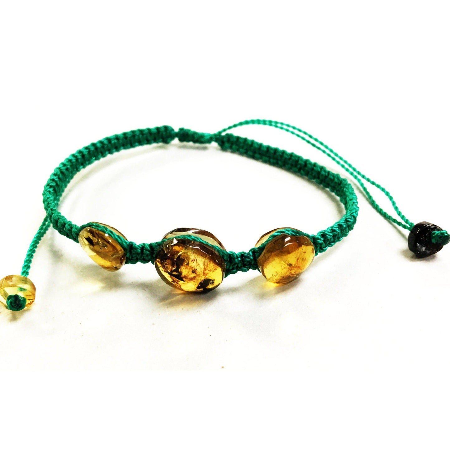 Erika Triple Amber Macrame Pull String Friendship Bracelet - Mexico