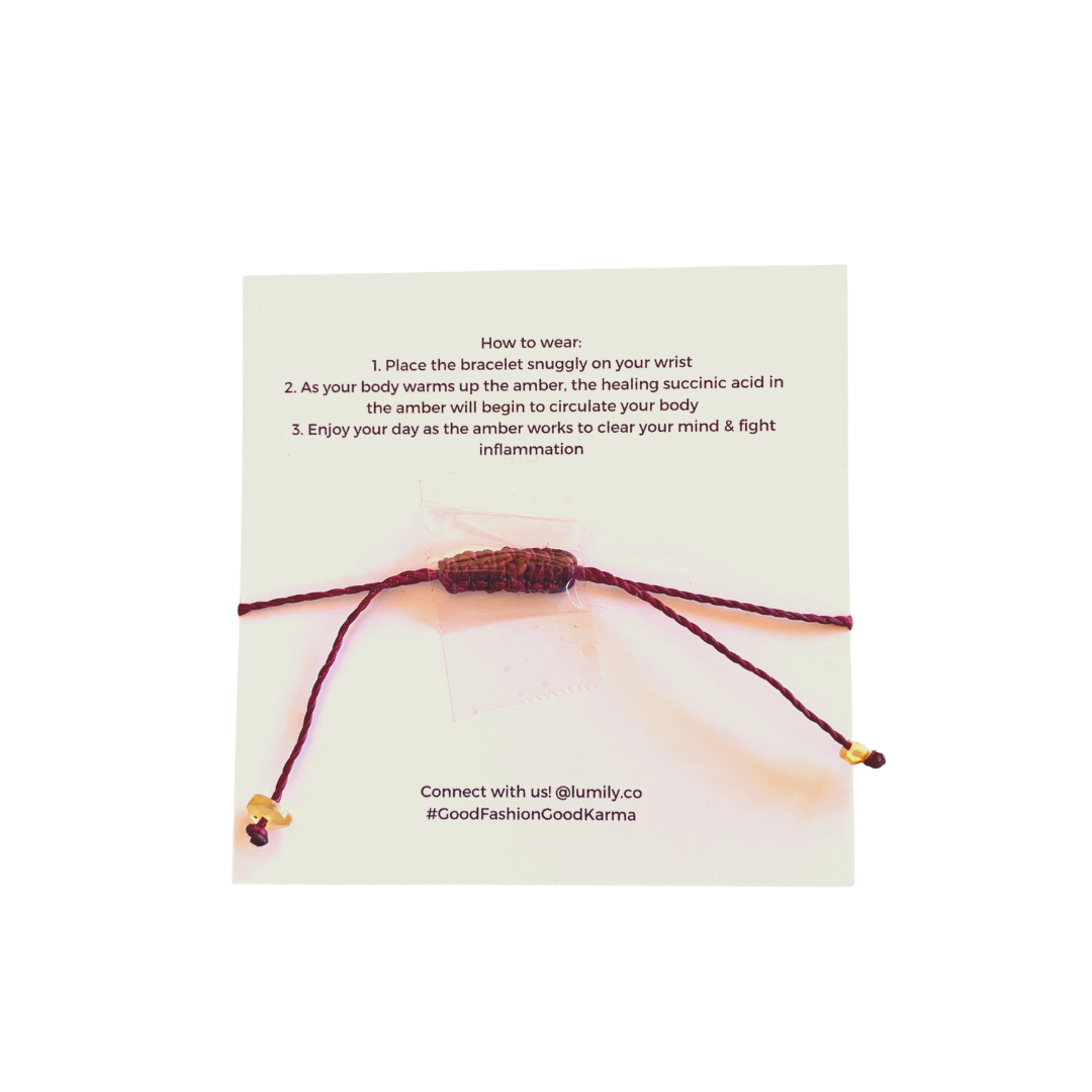 Erika Single Amber Pull String Friendship Bracelet  - Mexico