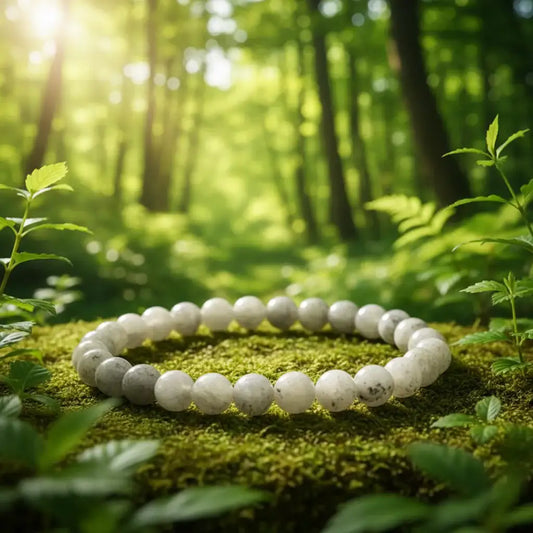 8MM Elastic Natural Stone Bracelets - CS: Grey flash