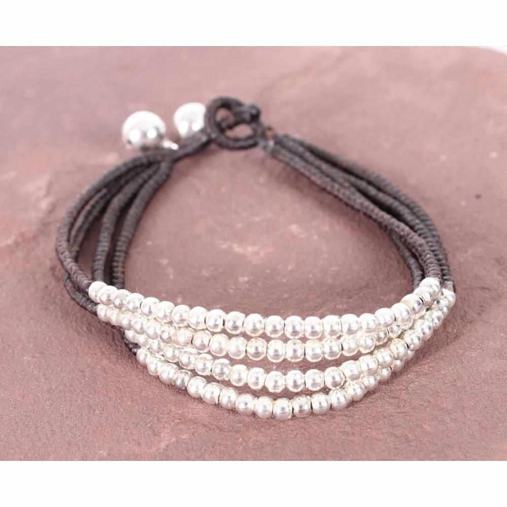 Cherish Brass Metal Bead Adjustable Bracelet - Thailand