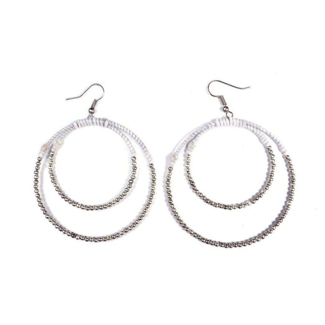 Cherish Brass Bead Hoop Earrings - Thailand