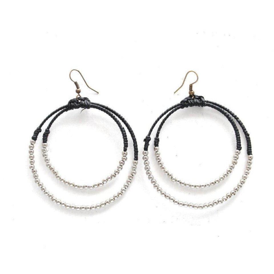 Cherish Brass Bead Hoop Earrings - Thailand
