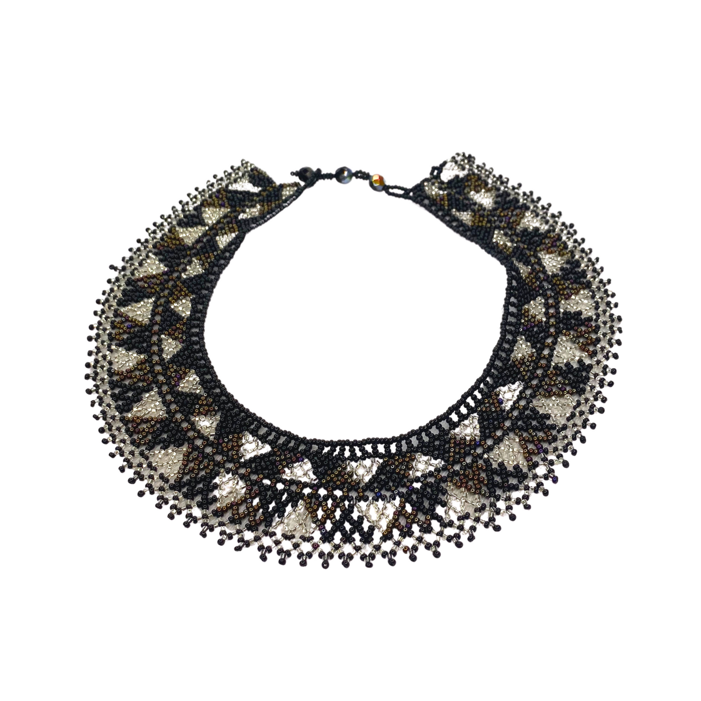 Seed Bead Collar Necklace Statement Beaded Bib Necklace Fair Trade - Guatemala