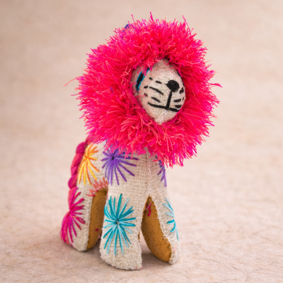 Milo the Lion: Repurposed Wool Boho Decor - Mexico