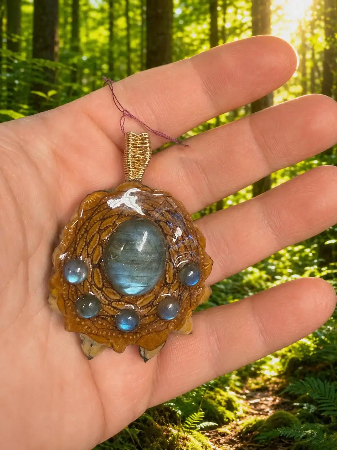 Multiple Labradorite Pinecone Pendant| Handmade PNW Jewelry | #15
