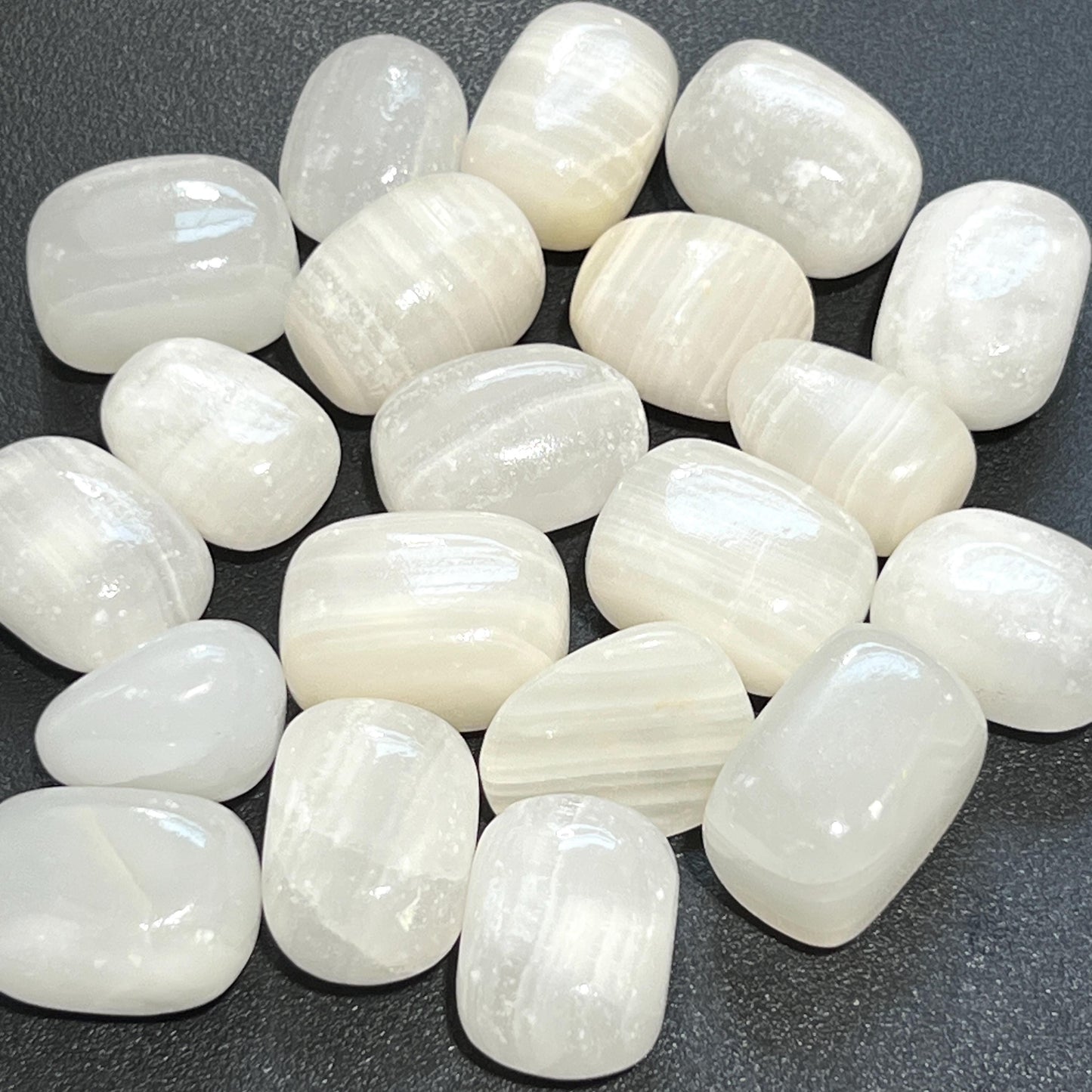 White Banded Calcite Tumbled Stones (By The Piece Or Pound)