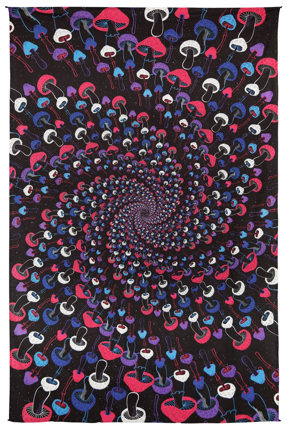 3D Glow in the Dark Tapestry Mushroom Spiral Tapestries: 60x90 inches
