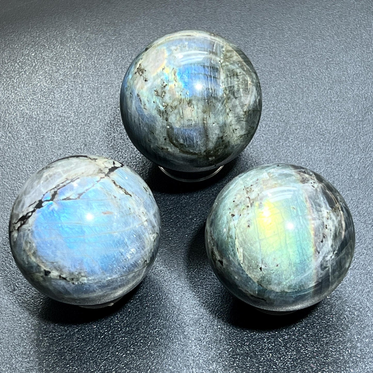 Flashy Labradorite Spheres (50-60mm)  Carving