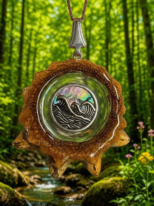 Waves Pinecone Pendant | Handmade PNW Jewelry | #73