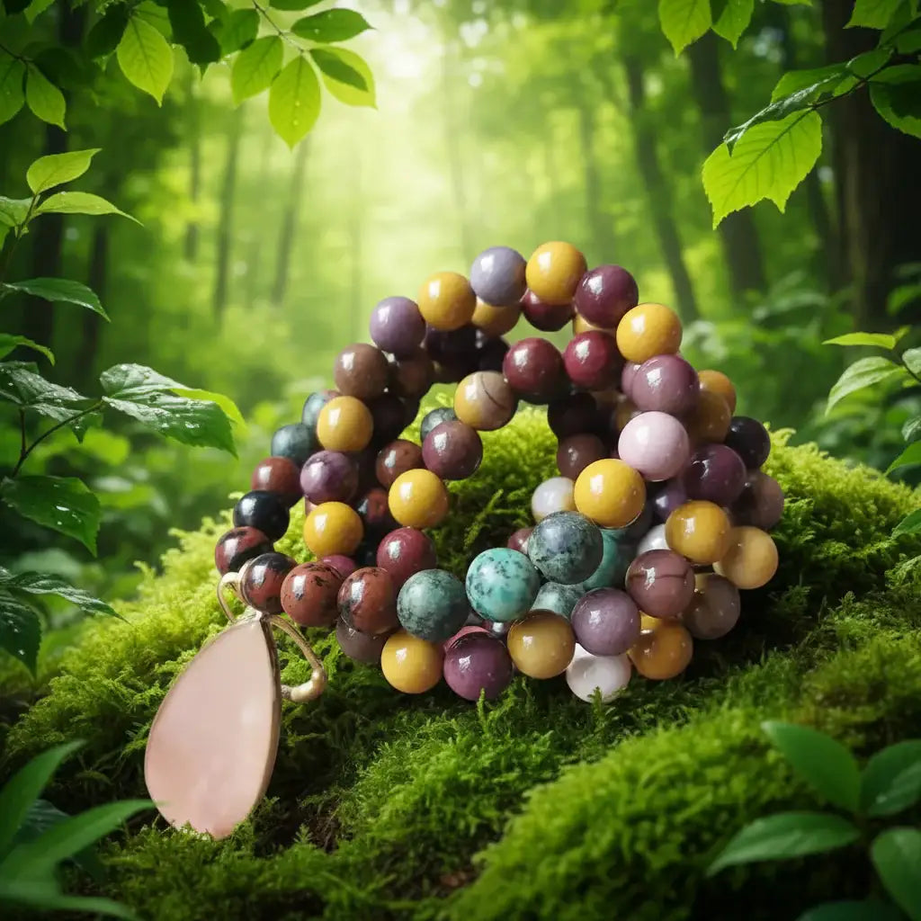 Mookaite African Turquoise Mala Necklace