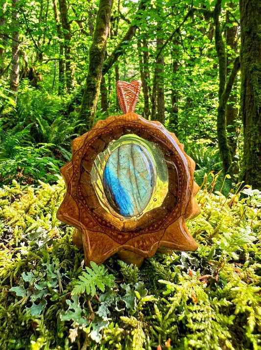 Labradorite Pinecone Pendant | Handmade PNW Jewelry | #38
