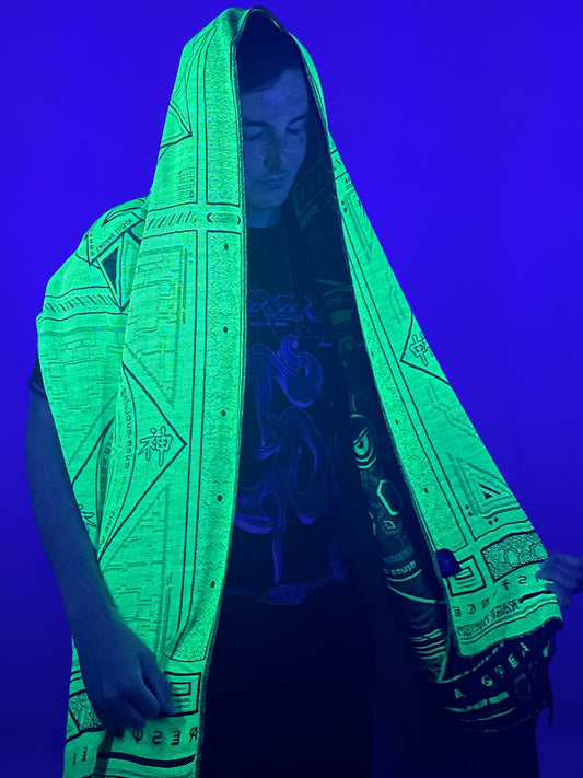 DHARMA V2 • Grey/Neon Yellow Festival Shawl