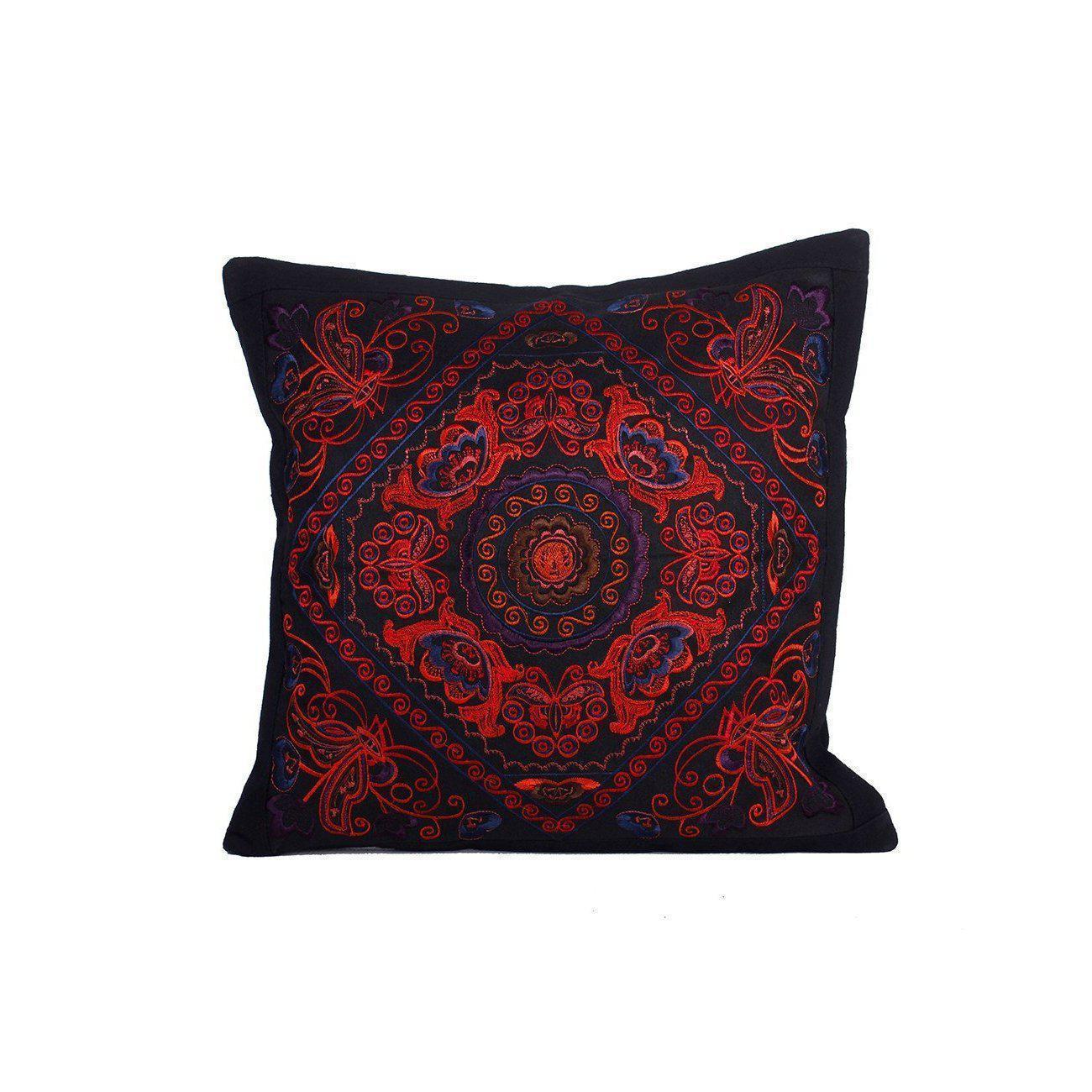 Diamond Flower Embroidered Pillow Cover - Thailand