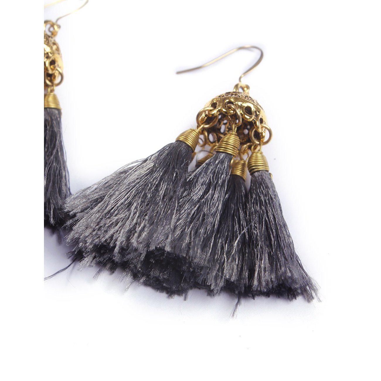 Dome Tassel Earrings - Thailand
