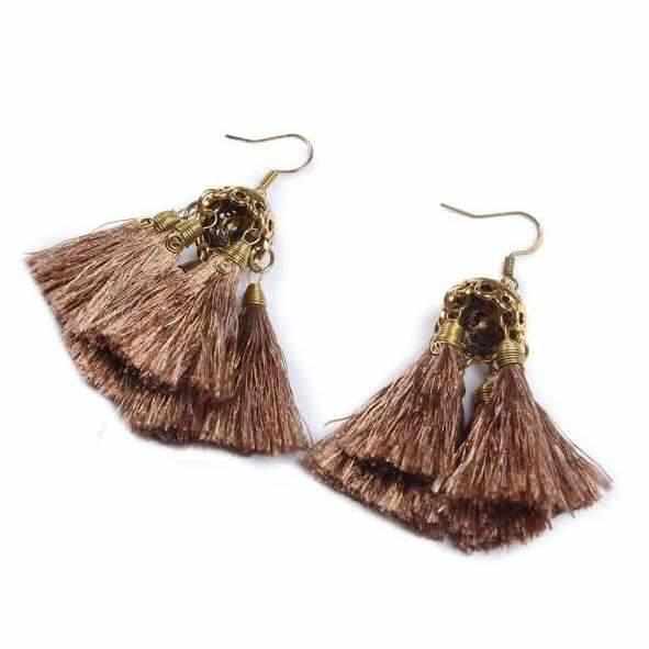 Dome Tassel Earrings - Thailand