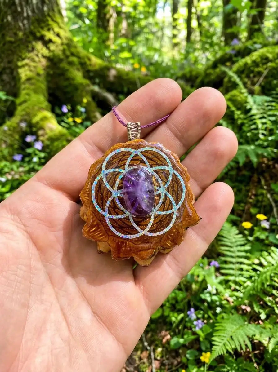 Amethyst Pinecone Pendant | Handmade PNW Jewelry | #32