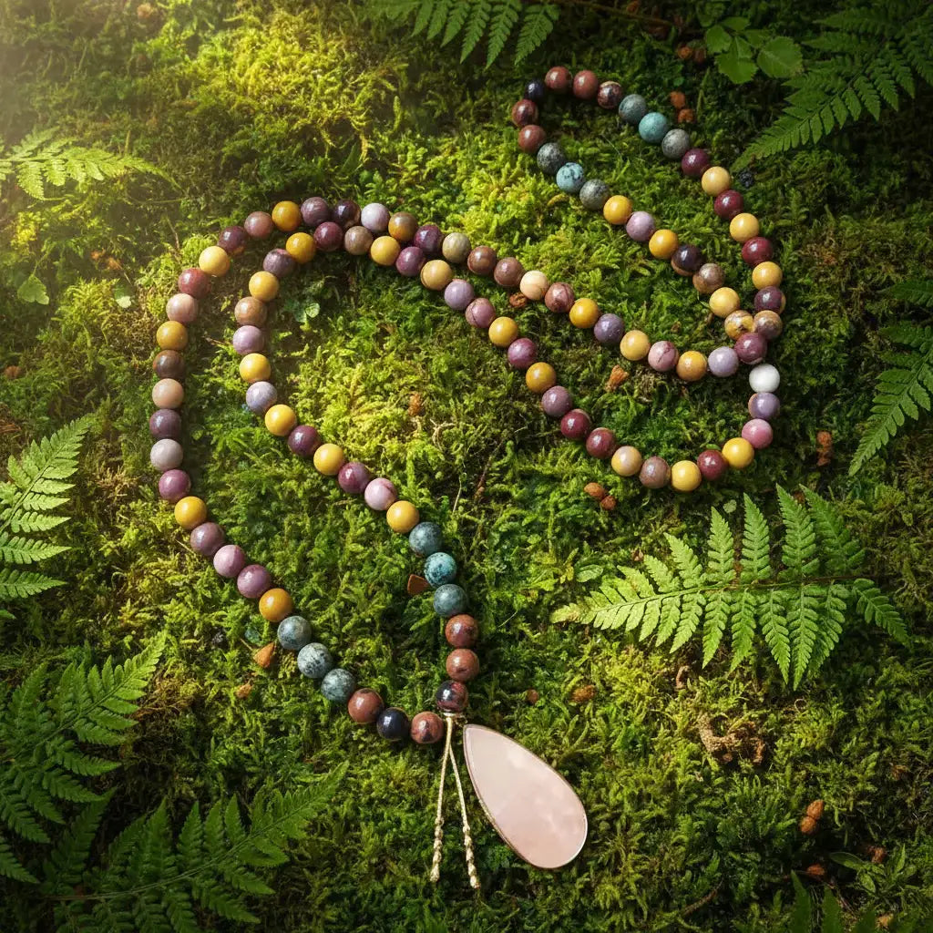 Mookaite African Turquoise Mala Necklace