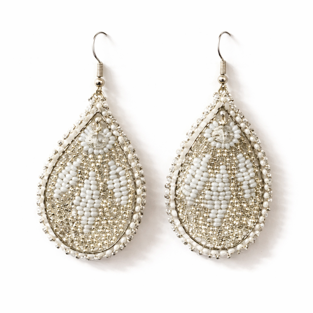Raindrop Seed Bead Earrings - Guatemala