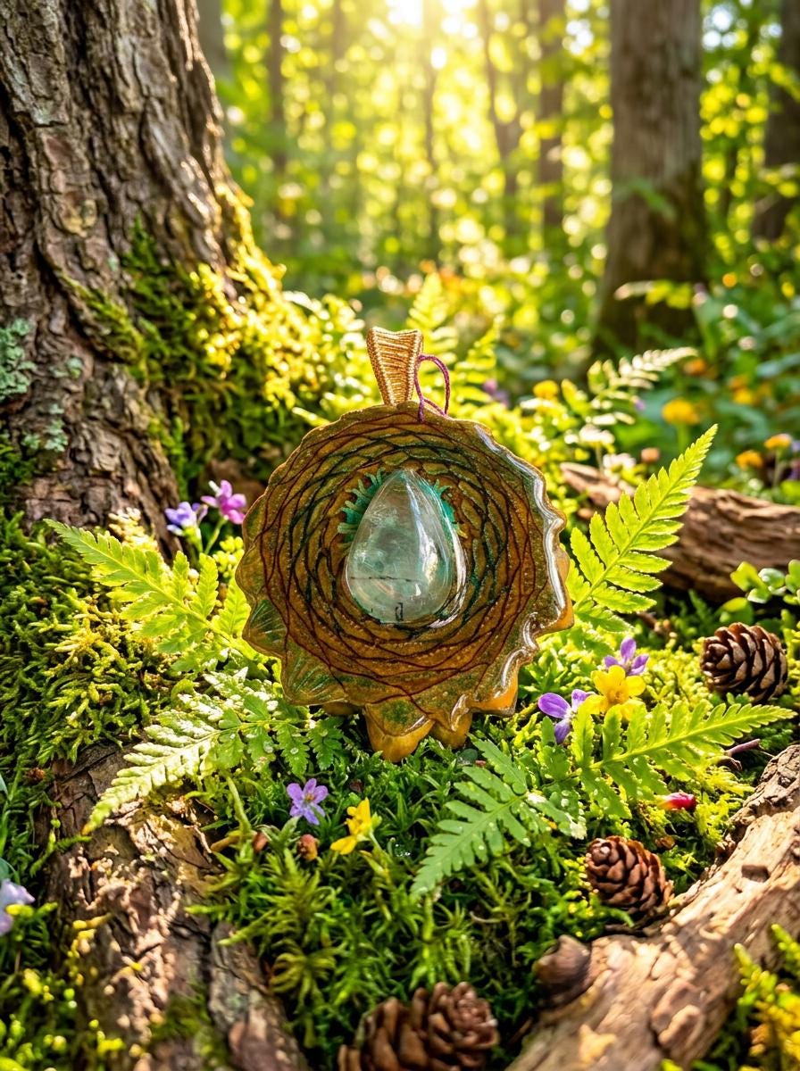 Prehnite Pinecone Pendant