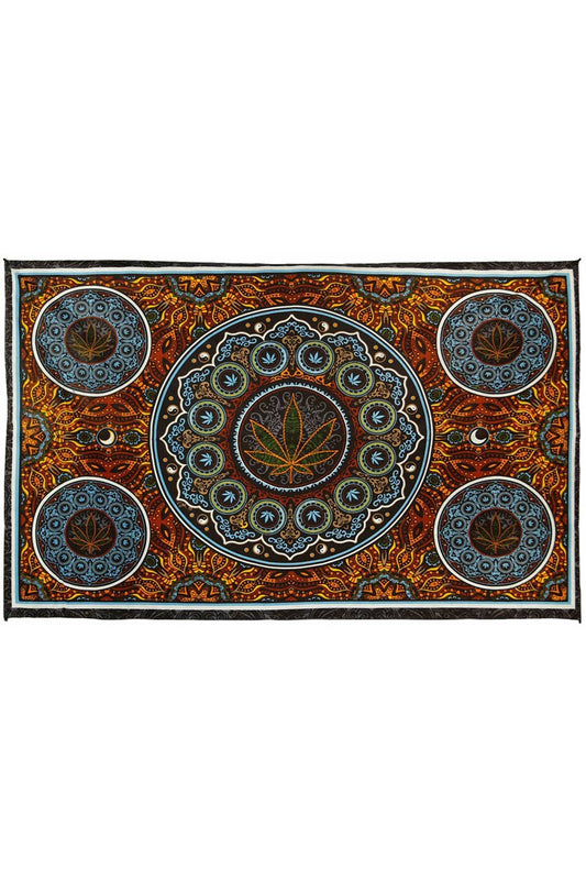 3D Tapestry Leaf Circles Smoke Shop Packaged Tapestries Loop: 90x60 inches