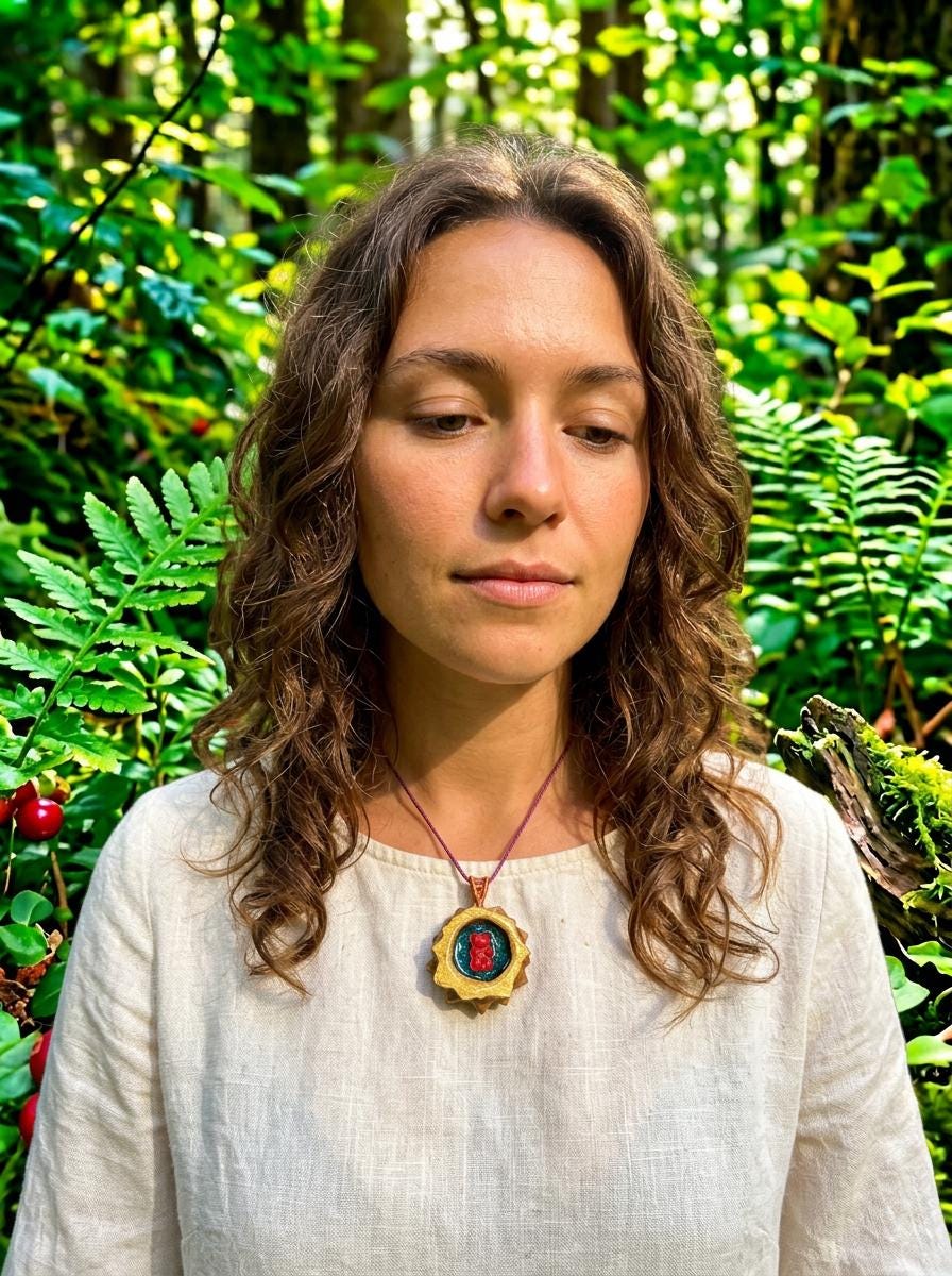 The Golden Bear Pinecone Pendant