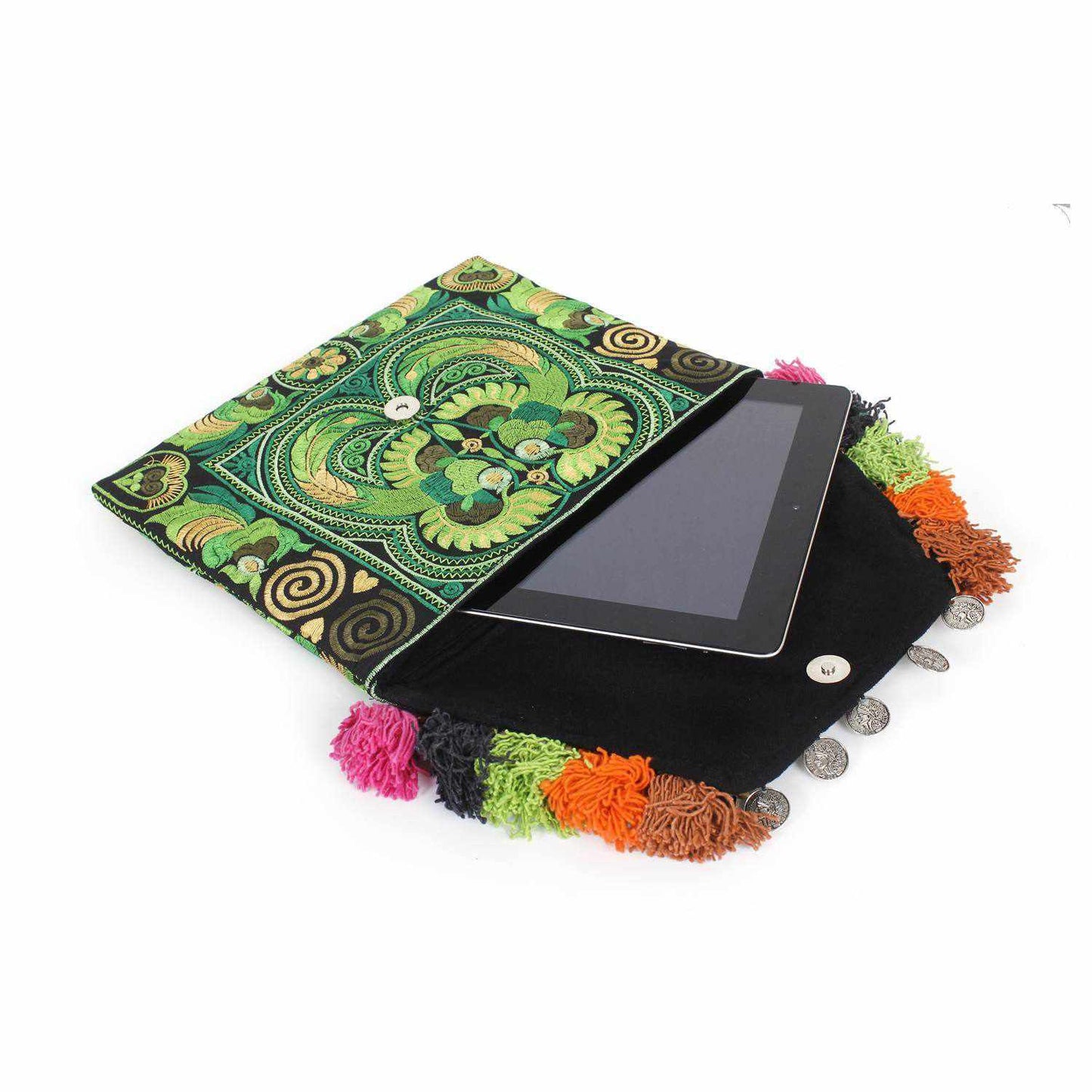 Embroidered Multi Tassel Clutch Bag iPad Case – Thailand
