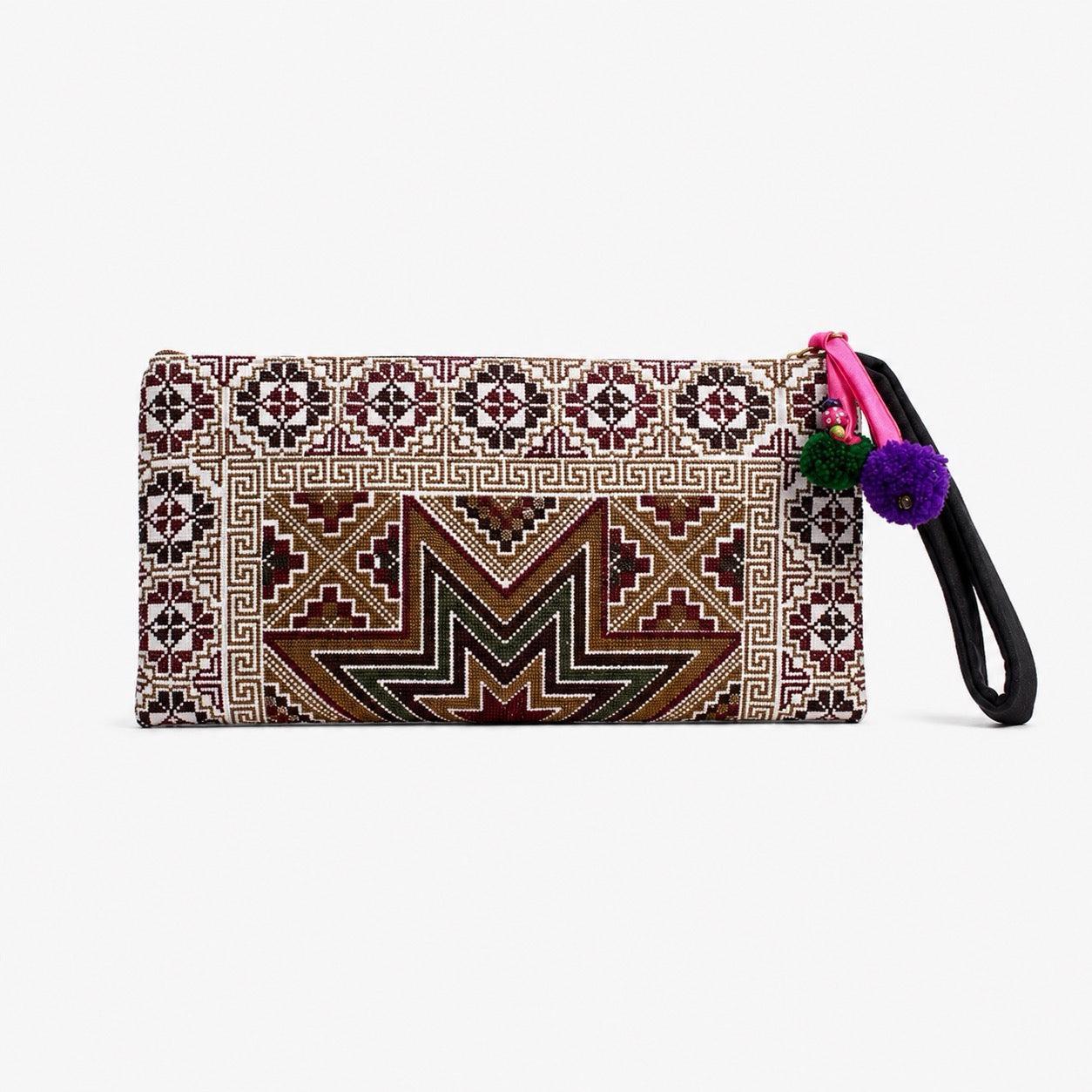 Tahj Embroidered Artisan Wristlet Clutch - Thailand