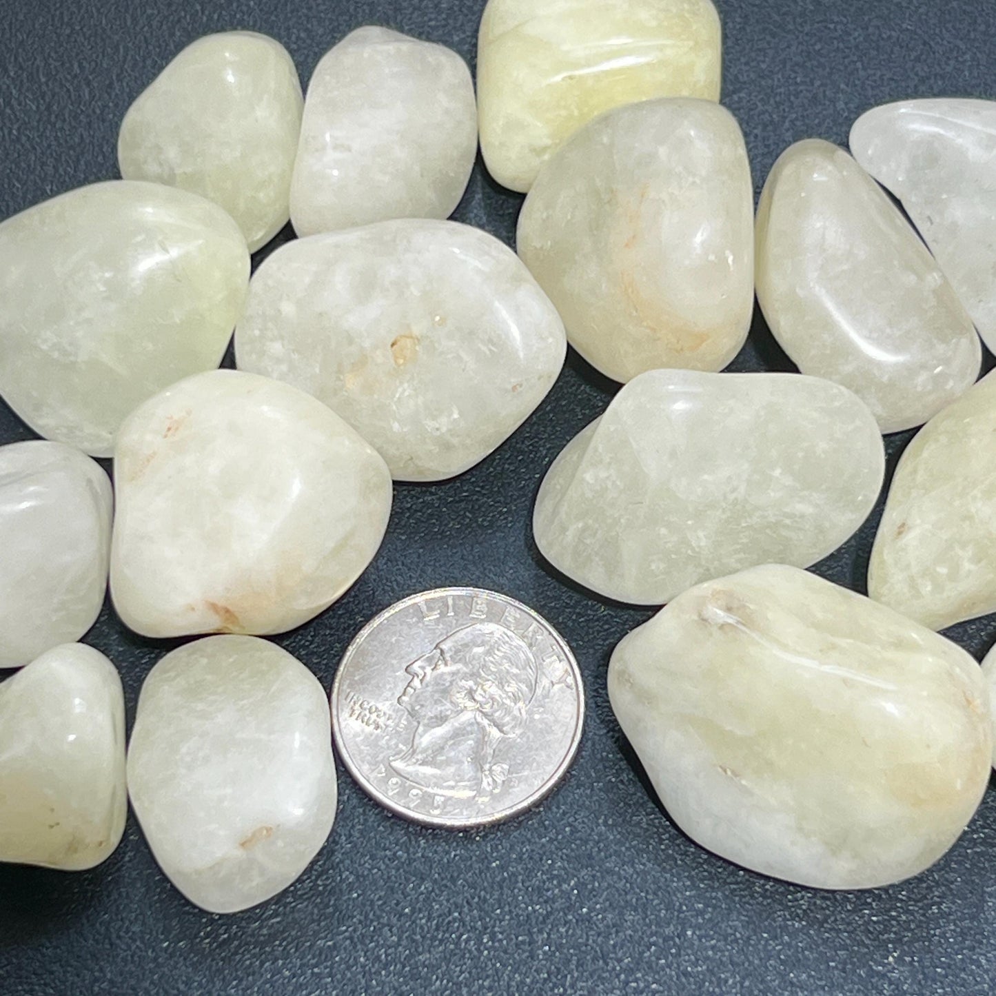 Yellow Quartz Crystal Tumbled Stones (By The Piece or Pound)