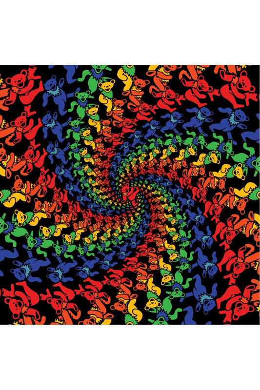 3D Grateful Dead Bandana Rainbow Bear Spiral