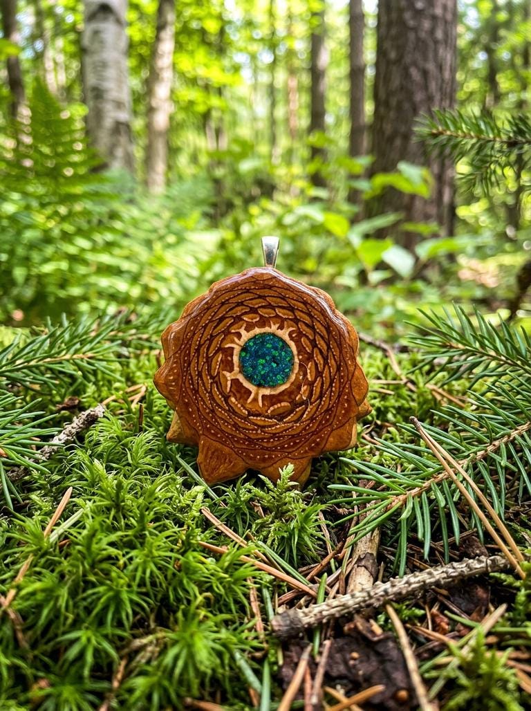Crushed Opal Pinecone Pendant
