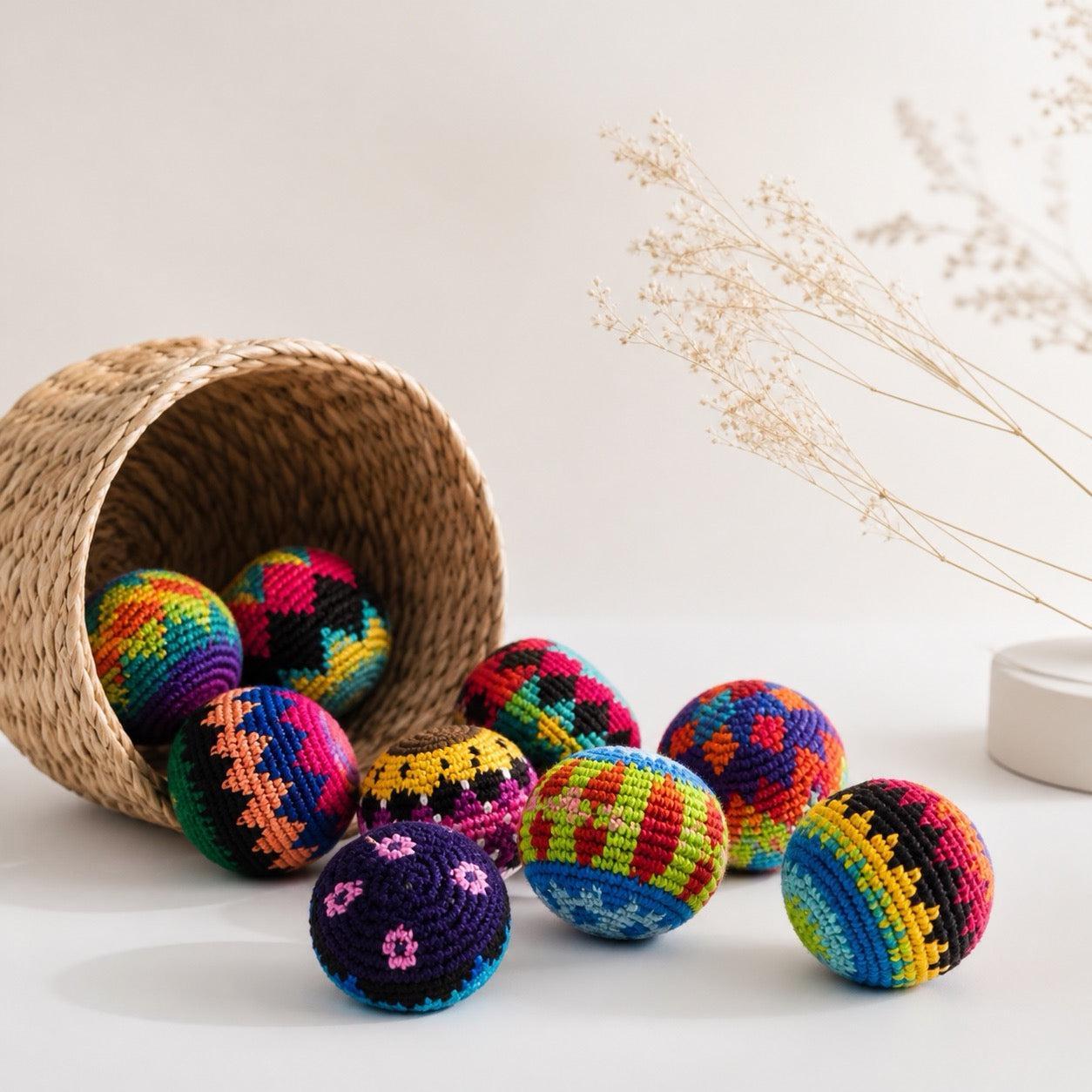 Foot Bag Knit Multicolor Sack Stress Ball Crochet - Guatemala | Mexico