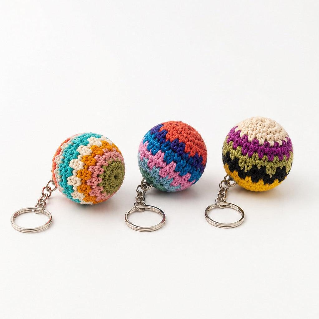Mini Foot Bag Handmade Stress Ball Sack Crochet Keychain – Guatemala