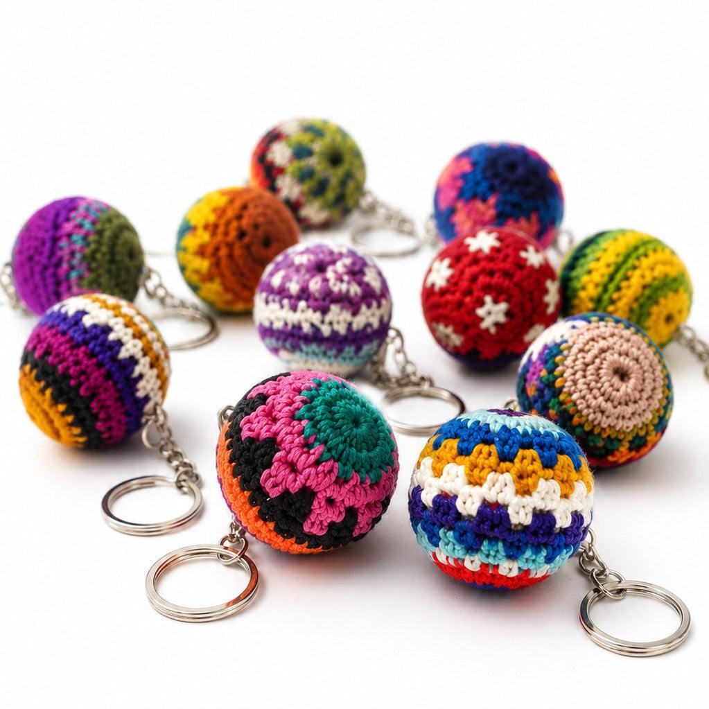 Mini Foot Bag Handmade Stress Ball Sack Crochet Keychain – Guatemala