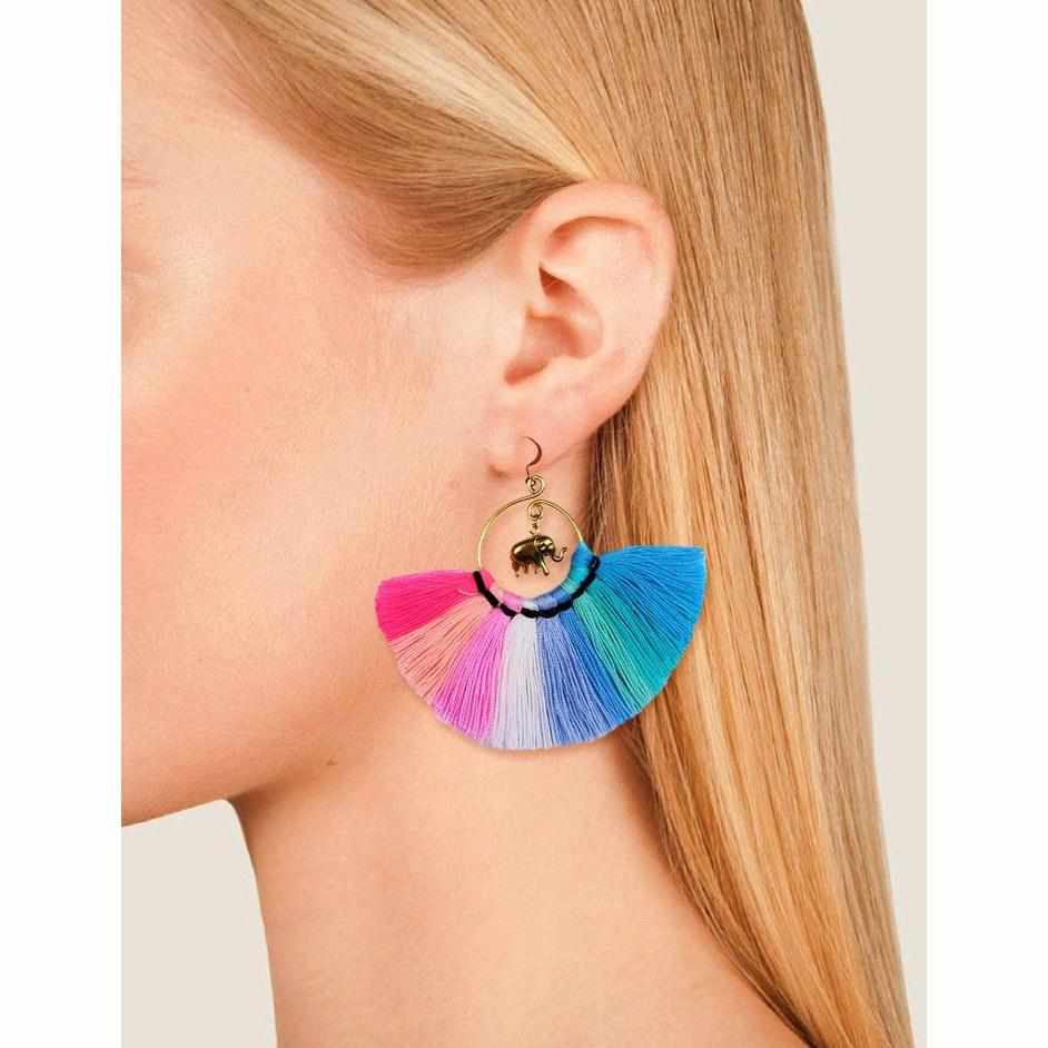 Half Moon Charmed Earrings - Thailand