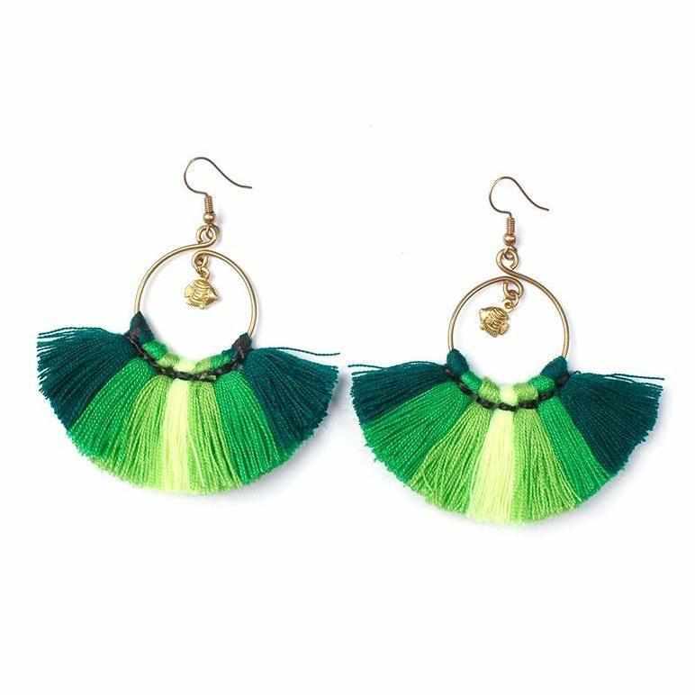 Half Moon Charmed Earrings - Thailand