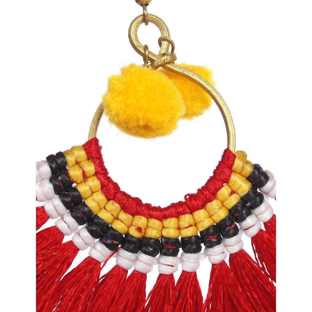 Half Moon PomPom Earrings - Thailand
