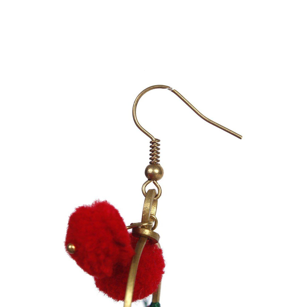 Half Moon PomPom Earrings - Thailand