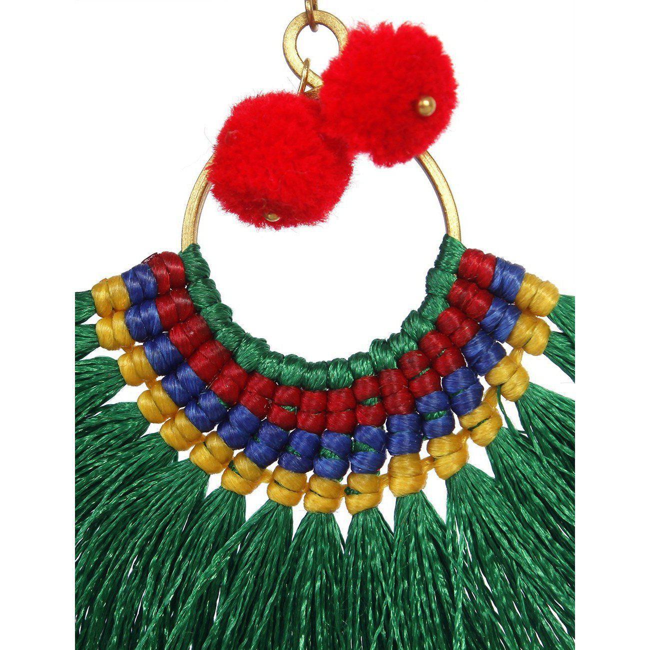 Half Moon PomPom Earrings - Thailand