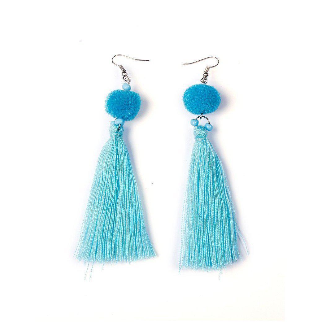 Hmong PomPom Tassel Earrings - Thailand