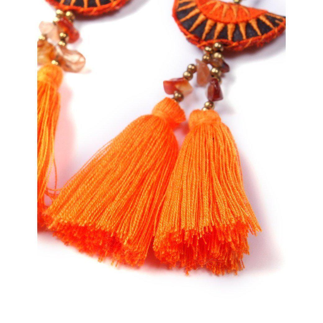 Hmong Stars Tassel Earrings - Thailand