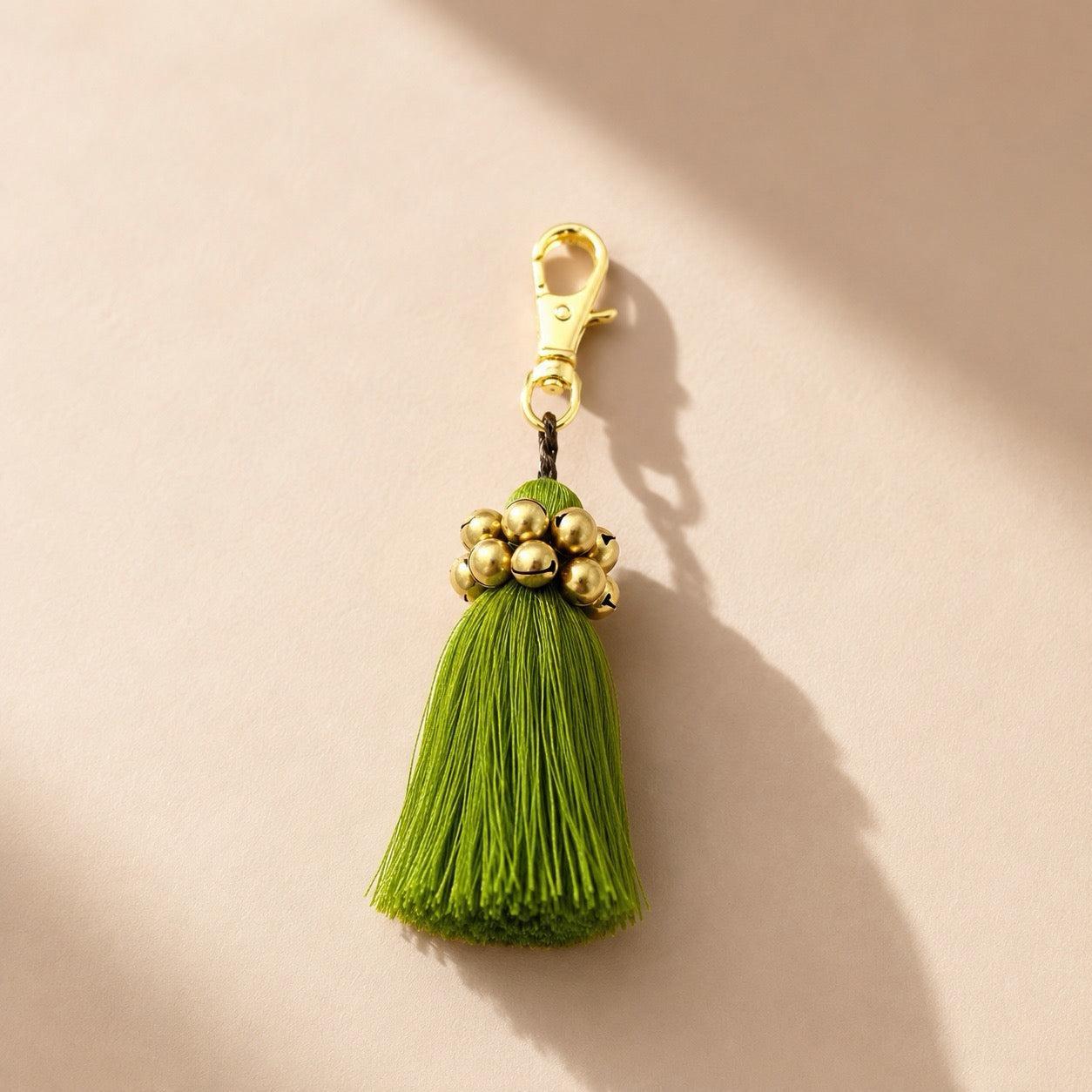 Fair Trade Cotton Tassel Zipper Pull with Bells - Thailand