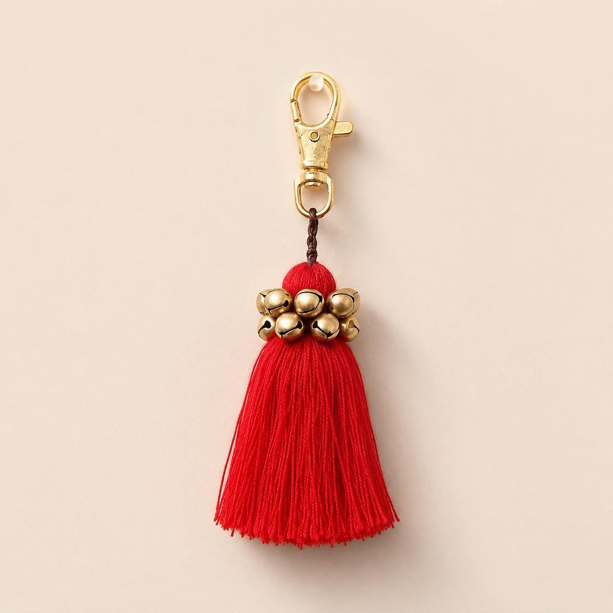 Fair Trade Cotton Tassel Zipper Pull with Bells - Thailand