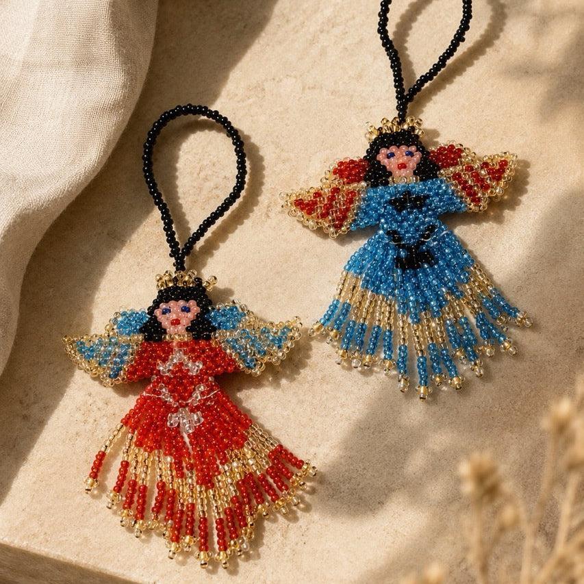 Angel Seed Bead Ornament Fair Trade Christmas Decoration - Guatemala
