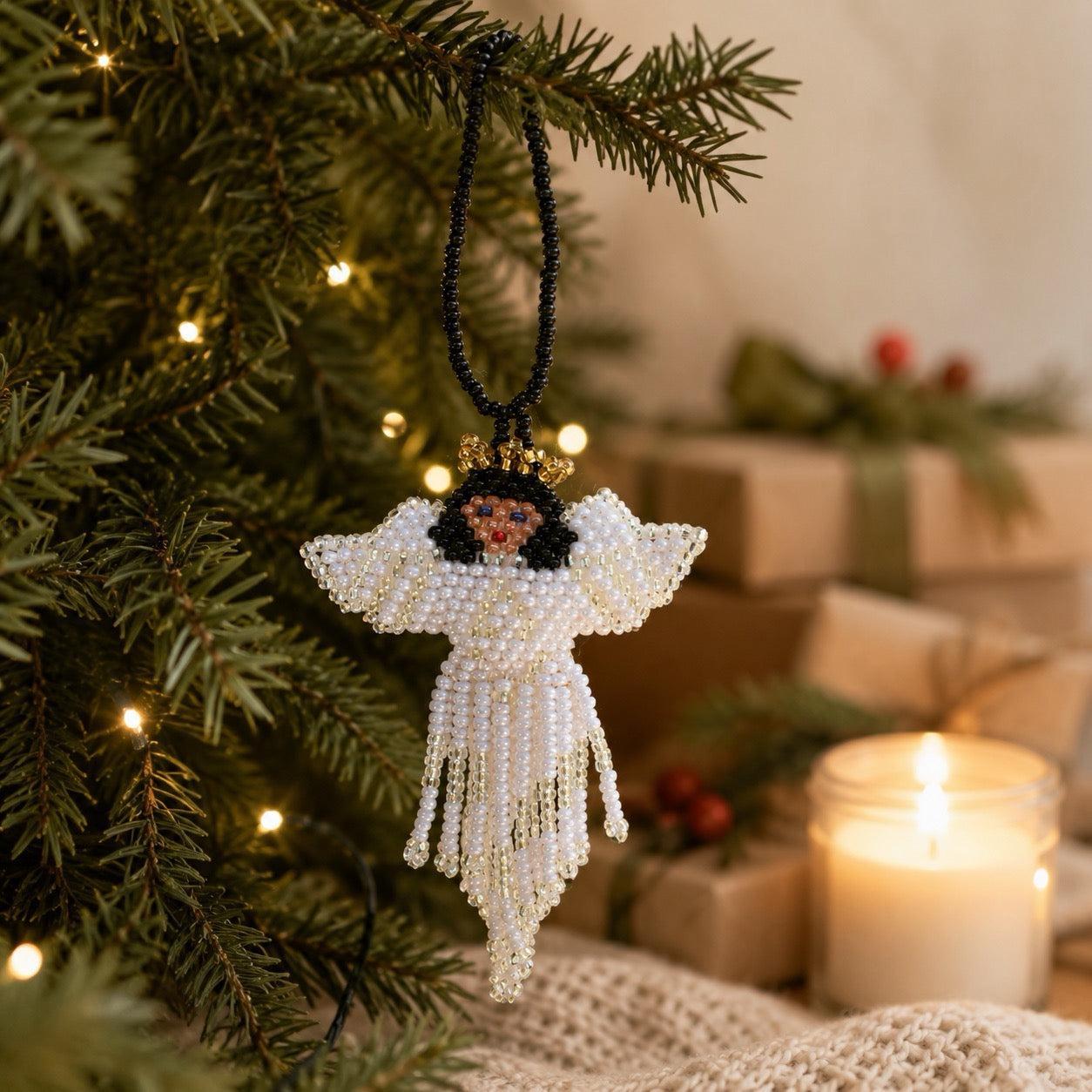 Angel Seed Bead Ornament Fair Trade Christmas Decoration - Guatemala