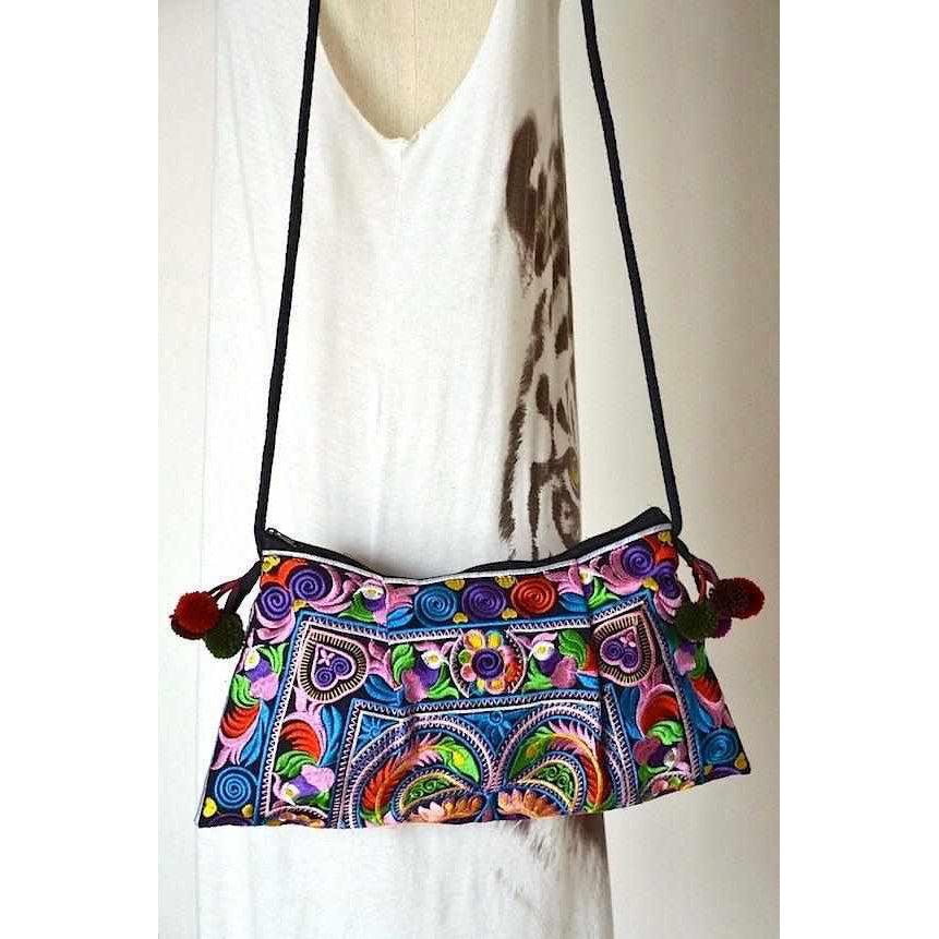 Leyla Embroidered Crossbody Hmong Purse - Thailand